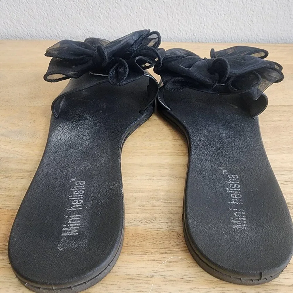 Mini Helisha Sandals Womens Size 38 Black Bow Slide Slip On Dressy MST-1718